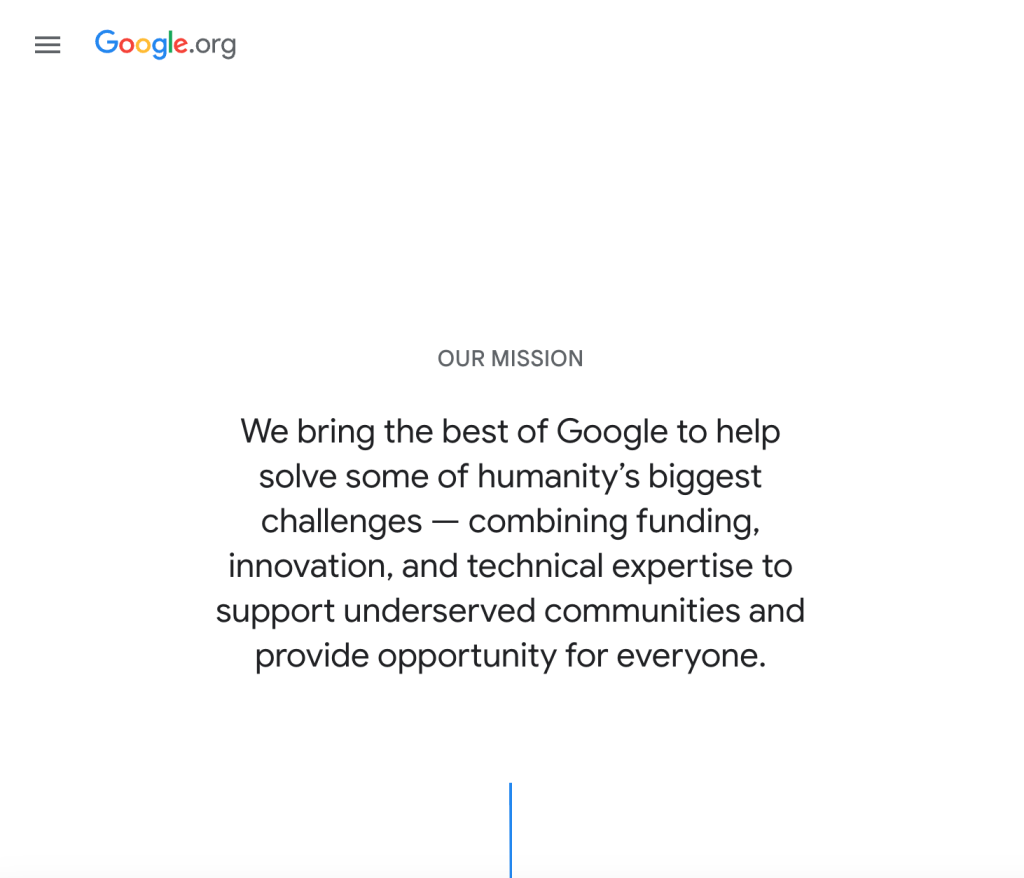 Google.org for responsible development of technology